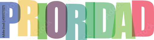 Prioridad tipografía moderna colorida diseño vectorial