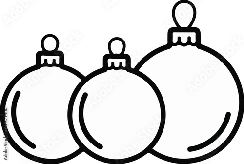 Three decorative spheres, or baubles, for a Christmas tree