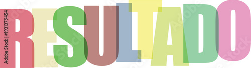 Resultado tipografía creativa colorida diseño vectorial