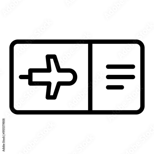 Billede på lærred Boarding Pass  Vector Line Icon Design