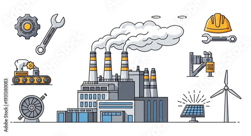 Industrial Factory with Renewable Energy.