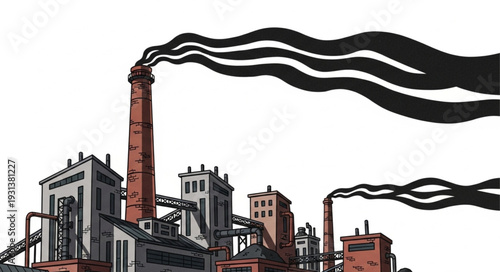 Industrial Factory with Pollution Emission.