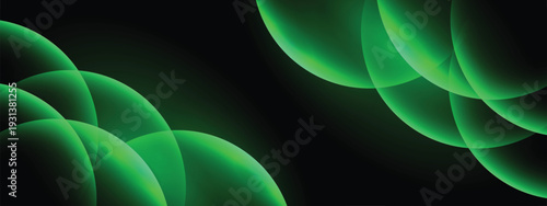Abstract green light streaks radiating from the center over a deep dark background, creating a bold and energetic visual impact.