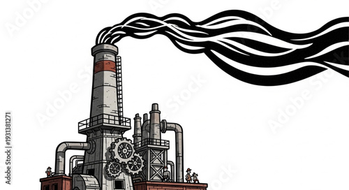 Industrial Factory with Pollution Emission.