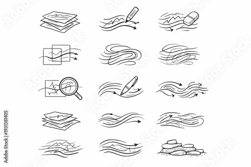 Simple subtle natural generation buildup vector stream icon motion correction accumulation traces