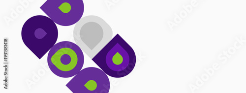 Purple, green, gray lettering spells PCD. Letters overlap, creating dynamic visual composition. Simple design, clean background.