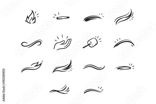 Vector warmth heat generation flick arc icon warm image easy simple ember