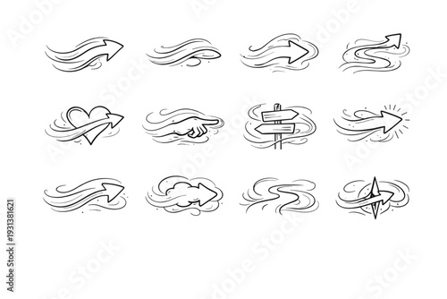 Vector airy indicator guide icon gentle route serene generation calm mist simple