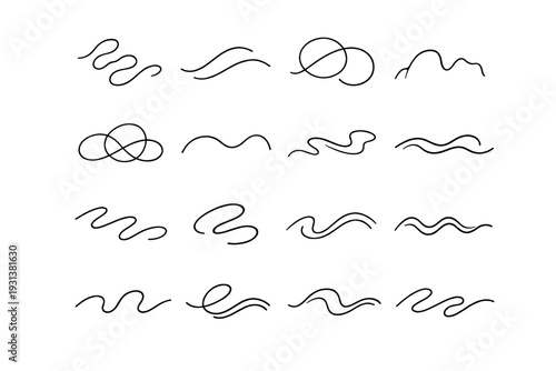 Oscillation meander flow generation uneven lineway natural loop simple icon vector outline