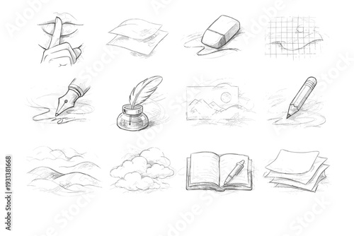 Subtle layering accumulation haze correction vector icon mesh image generation simple loose