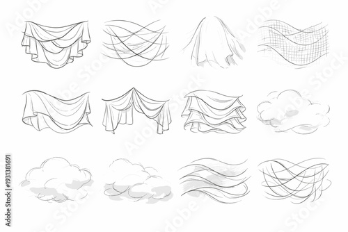 Haze simple layered soft vector tapestry stack pale mesh stroke generation image