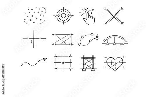 Humane pattern guide image planning kind airy alignment generation dots icon vector