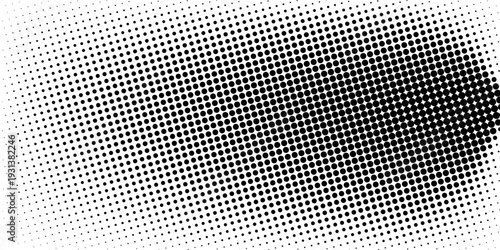 Set of halftone dots gradient pattern texture isolated on white background. Straight dotted spots using halftone circle dot raster texture. Vector blot half tone collection.