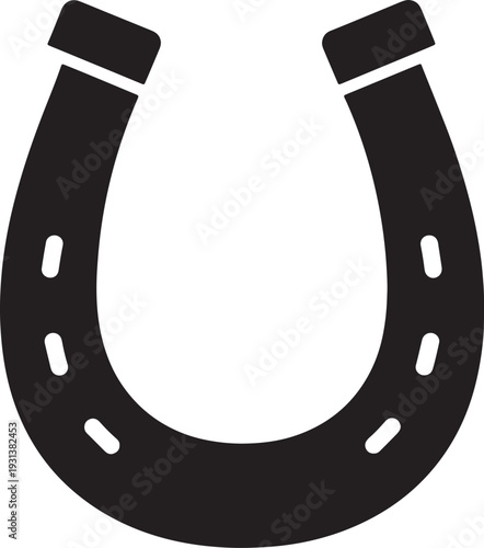 Black horseshoe with simple also transparent background symbol luck good fortune