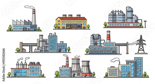 Collection of Industrial Factory Buildings and Structures.