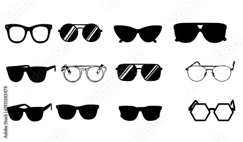 :
Vector set of modern eyeglasses and spectacles icons for web and app design