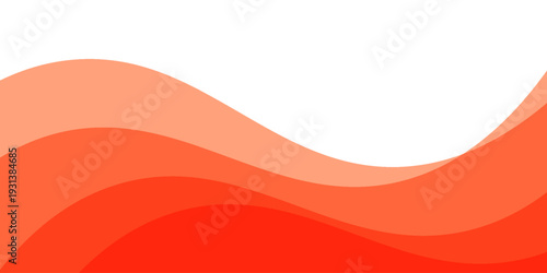 Abstract orange wavy background with flowing layers of liquid curves. Vibrant gradient banner for modern graphic design, corporate identity, or digital marketing.