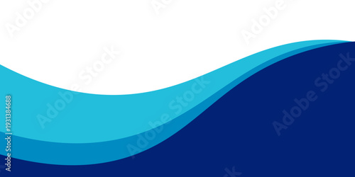 Abstract Blue Wave Vector Background with Curvy Layered Shapes for Corporate Banner, Presentation, and Web Header Design.