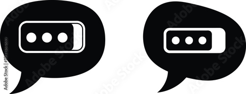 Chat bubbles with typing indicator icons, symbolizing communication and online messaging.