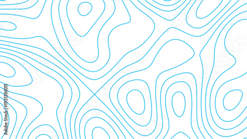 A topographic map with blue lines on a white background