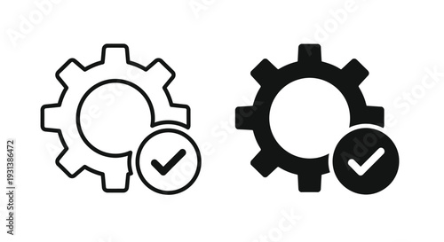 : Settings and Configuration Gear Icon Vector