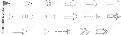 modern flat black arrow icon vector collection, minimal directional arrow symbol design set, simple navigation arrow icon vector pack