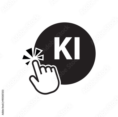 KI text on white background. ai in german language	