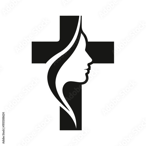 Spiritual Cross Outline Design