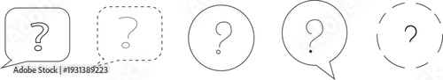 Question icon symbol - ask bubbles 3d icons - frequently asked questions signs .Help, support, FAQ symbol. Outline vector for web design, apps, customer service. 