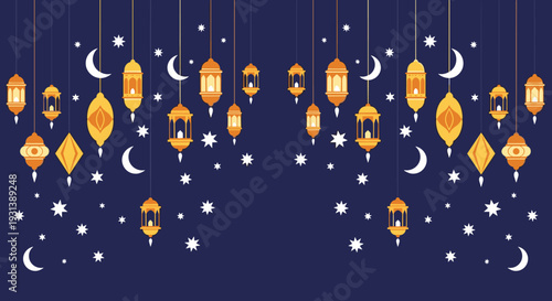 Greetings Welcome Ramadan Kareem Mubarak  Vector Illustration Set Can be Used for Banner, Social Media, Greeting Card, Flyer, Poster or Landing Page