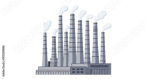 Industrial Factory with Smoking Chimneys.