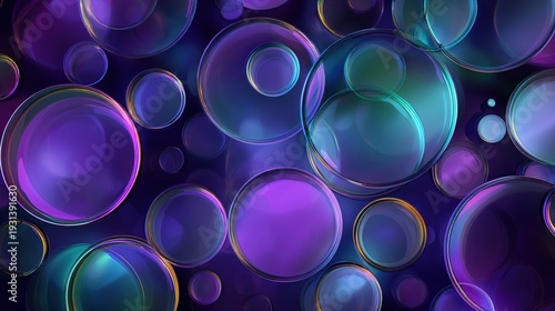 Abstract Colorful Glass Bubbles – Modern Gradient Background with Soft Light Effects