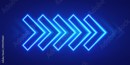 Neon Light Arrows Showing Direction