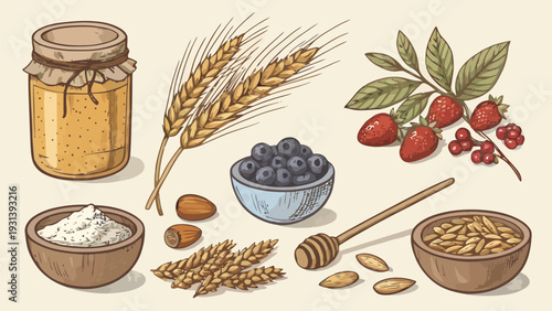 Healthy food ingredients for baking and cooking