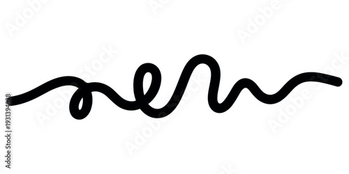 Black wavy line on white background squiggle curve