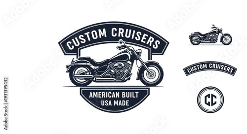 Custom Cruisers American Built USA Made Motorcycle Emblem.