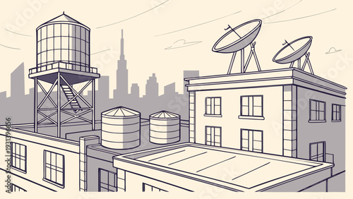 Indian Rooftop Scene Vector