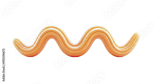 Orange wavy ribbon against a white background