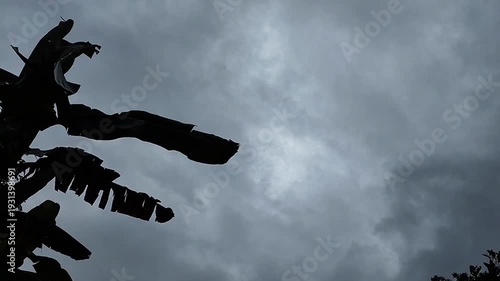 Intense dark sky filled with heavy storm clouds, capturing the moody and dramatic essence of an approaching storm.