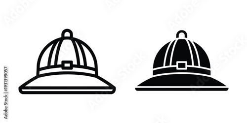 Pith Helmet Icon Expedition Symbol Commercial Vector