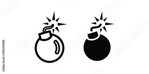 Bomb Icons Danger Explosion Vector Commercial