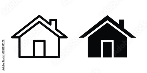 Home Icon House Outline Solid Symbol Property