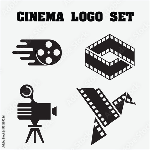 Cinema logo set collection design vector art