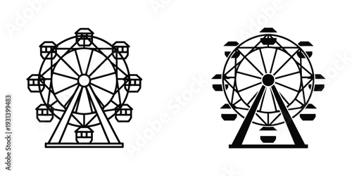 Ferris Wheel Icon Recreation Amusement Park Symbol
