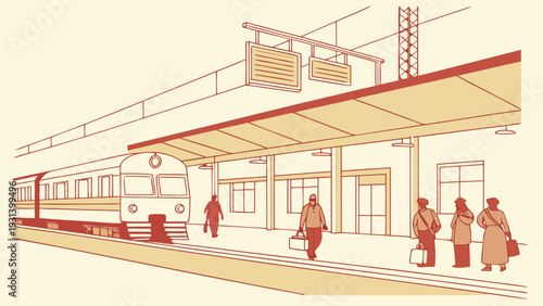 Indian Railway Station Vector