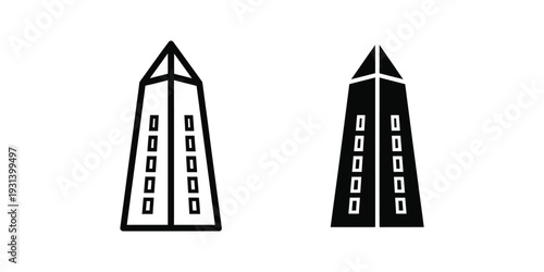 Skyscraper Building Icon Modern Geometric Architecture