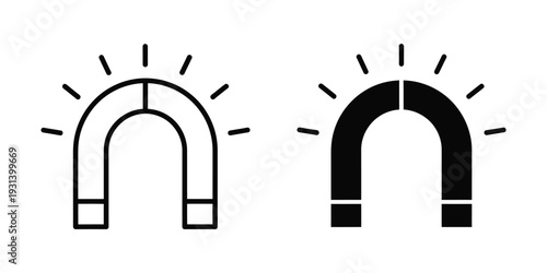 Magnet Attraction Force Icon Commercial Graphic