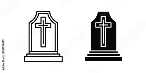 Tombstone Cross Icon Memorial Monument
