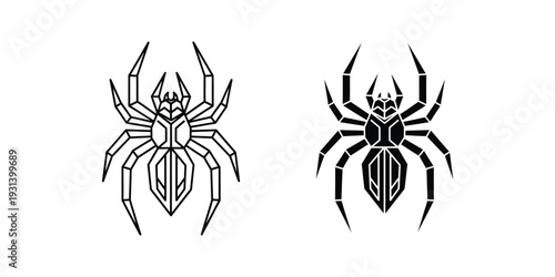 Spider Icon Geometric Symbol Vector Art Commercial Design