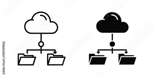 Cloud Storage Folders Network Data Transfer Icon